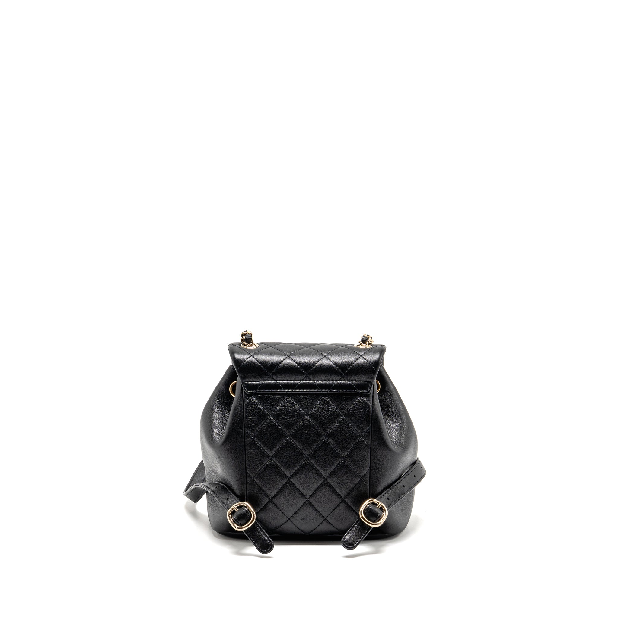 CHANEL MINI DUMA BACKPACK CALFSKIN BLACK LGHW (MICROCHIP)