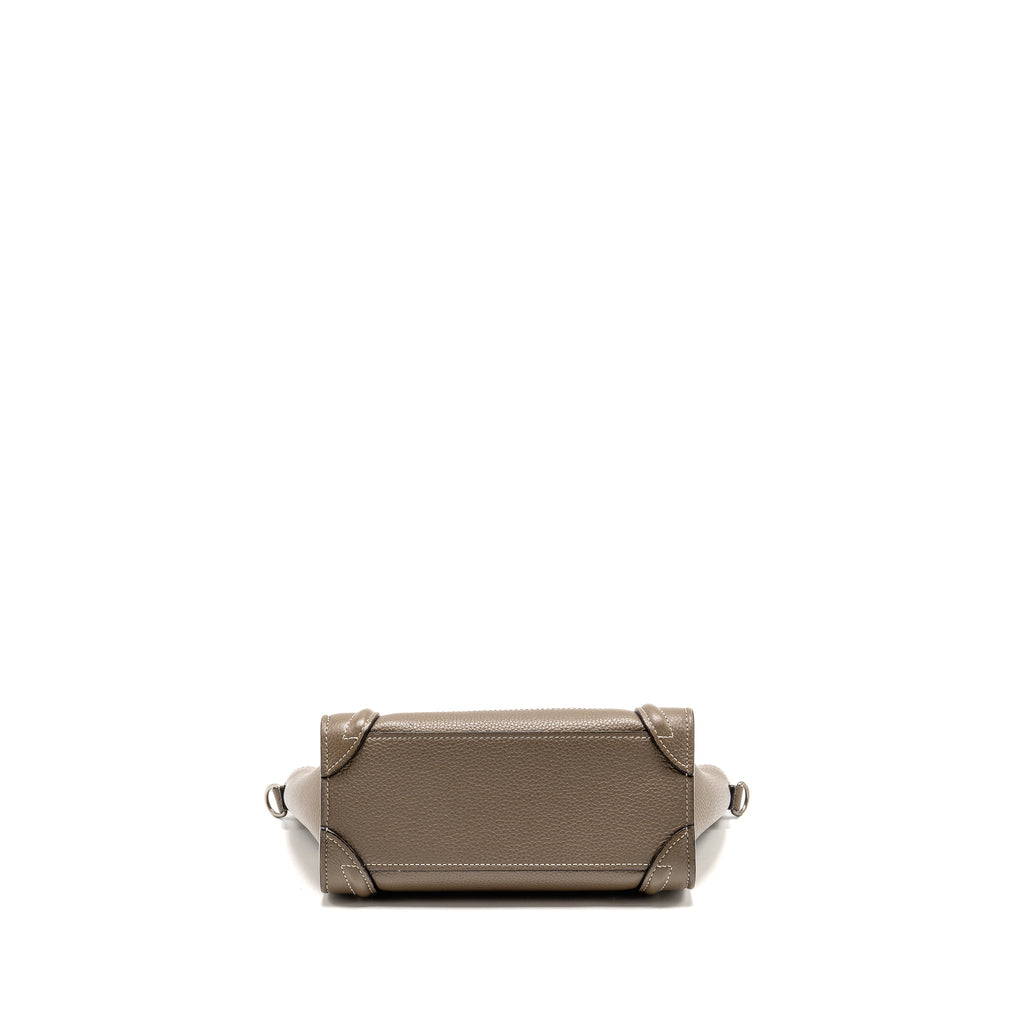 CELINE NANO LUGGAGE BAG CALFSKIN GREY SHW