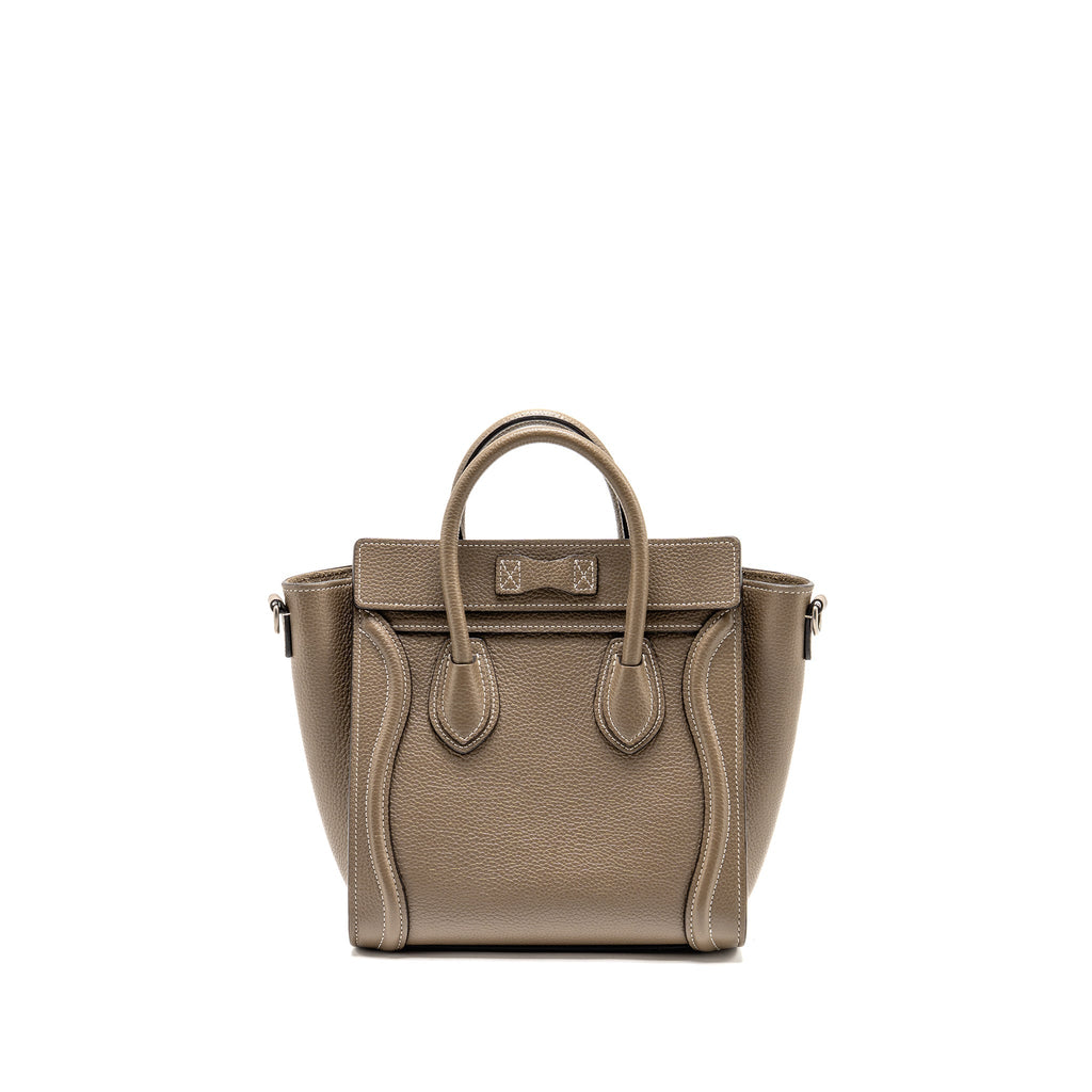 CELINE NANO LUGGAGE BAG CALFSKIN GREY SHW