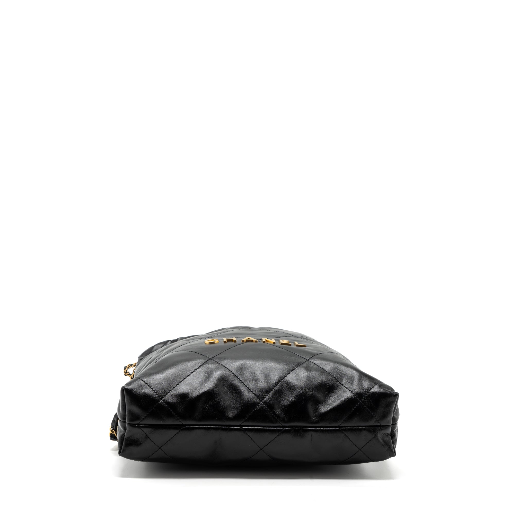 CHANEL 22 BACKPACK SHINY CALFSKIN BLACK GHW(MICROCHIP)