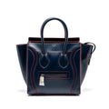 CELINE LUGGAGE TOTE BAG CALFSKIN BLUE/RED SHW