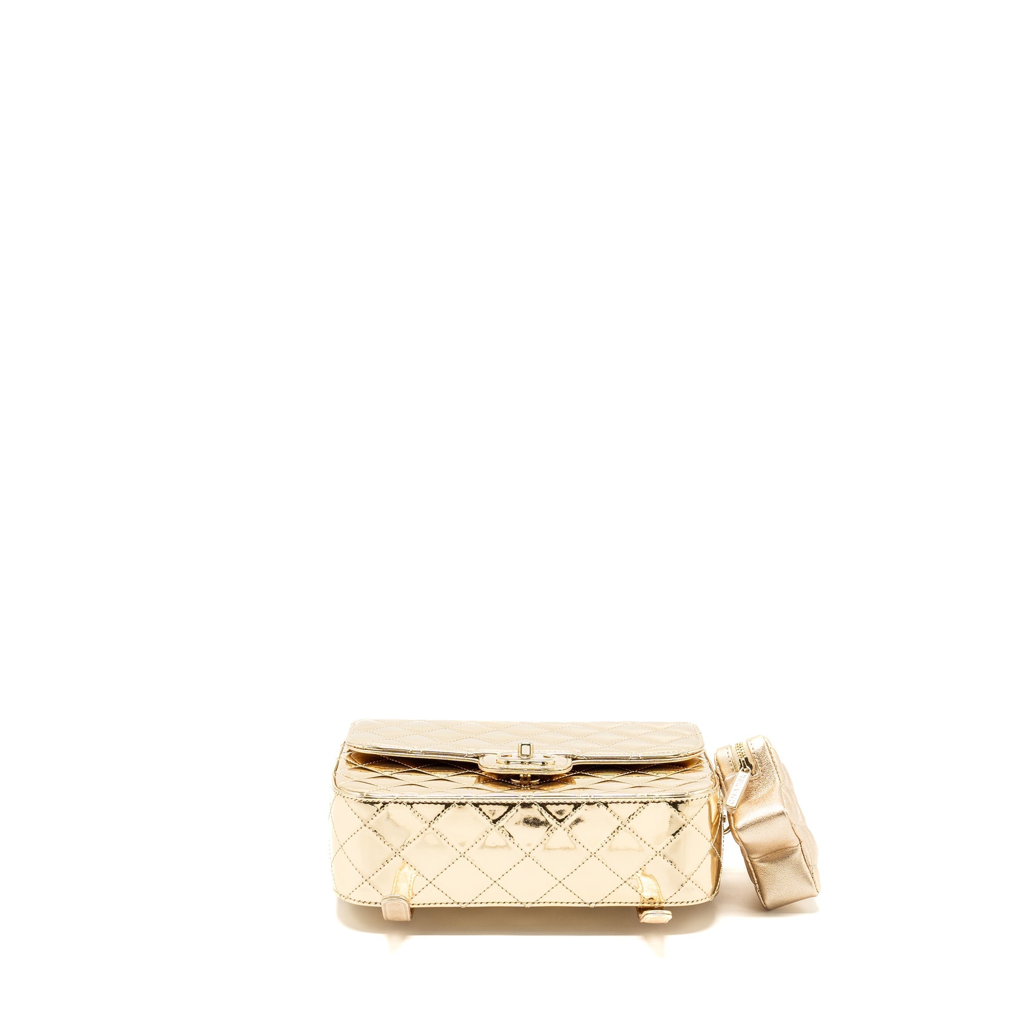 CHANEL 24C BACKPACK WITH STAR PATENT GOLD LGHW (MICROCHIP)