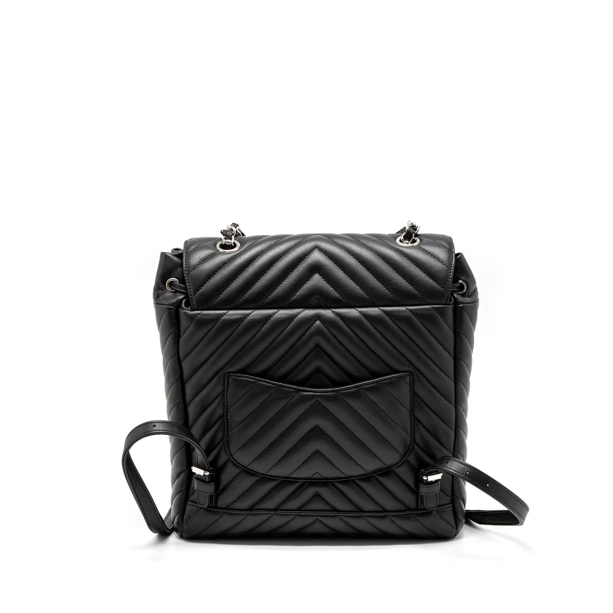 CHANEL URBAN SPIRIT BACKPACK CHEVRON CALFSKIN BLACK SHW