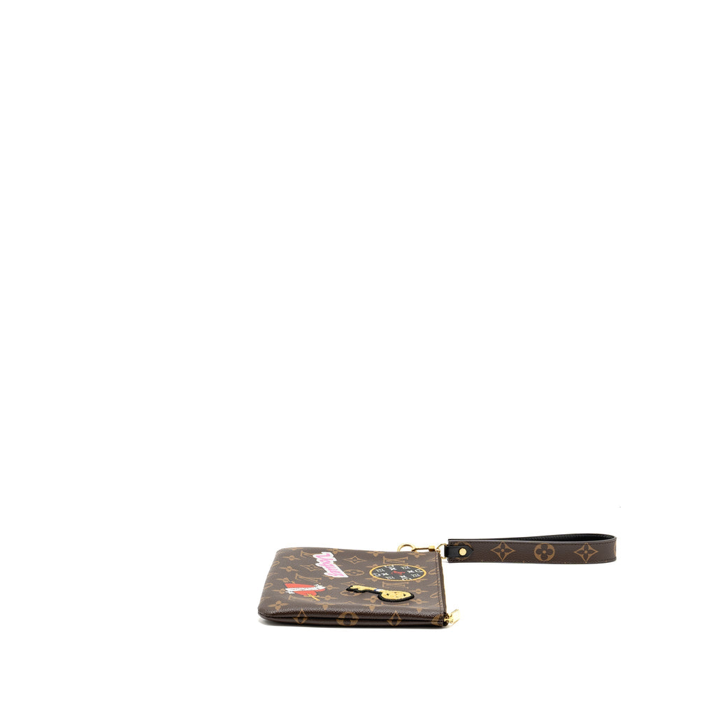 LOUIS VUITTON TRAVEL STICKERS CITY POUCH MONOGRAM CANVAS GHW