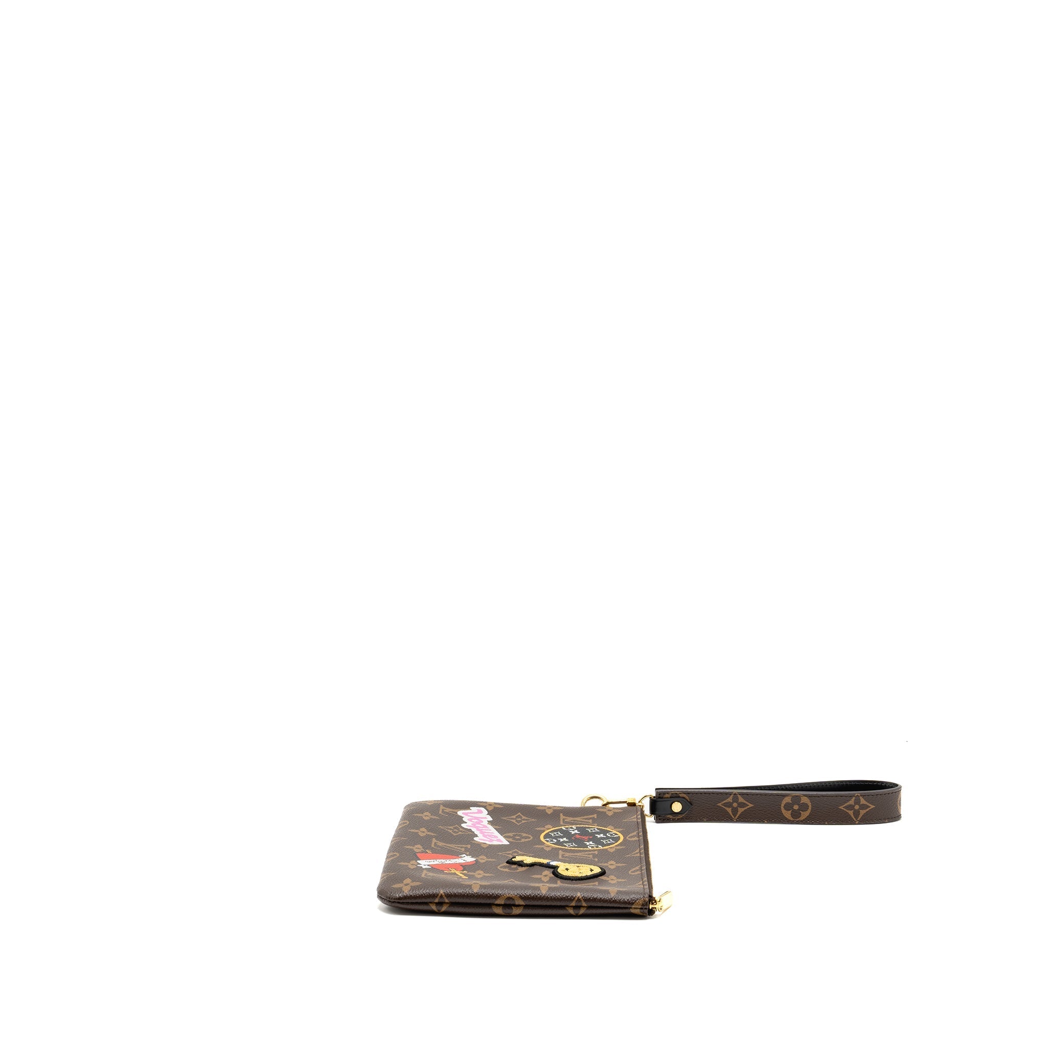 LOUIS VUITTON TRAVEL STICKERS CITY POUCH MONOGRAM CANVAS GHW