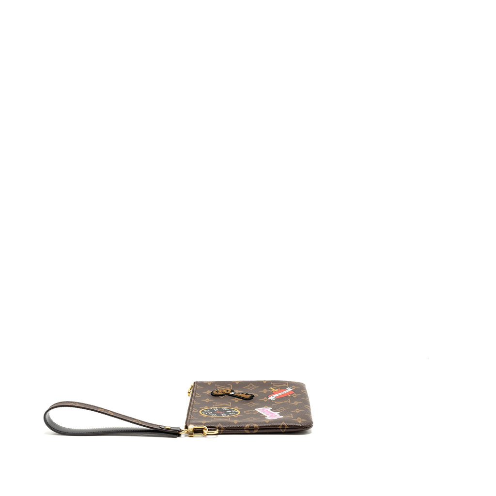 LOUIS VUITTON TRAVEL STICKERS CITY POUCH MONOGRAM CANVAS GHW