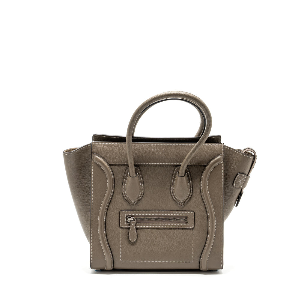 CELINE MICRO LUGGAGE BAG CALFSKIN GREY SHW