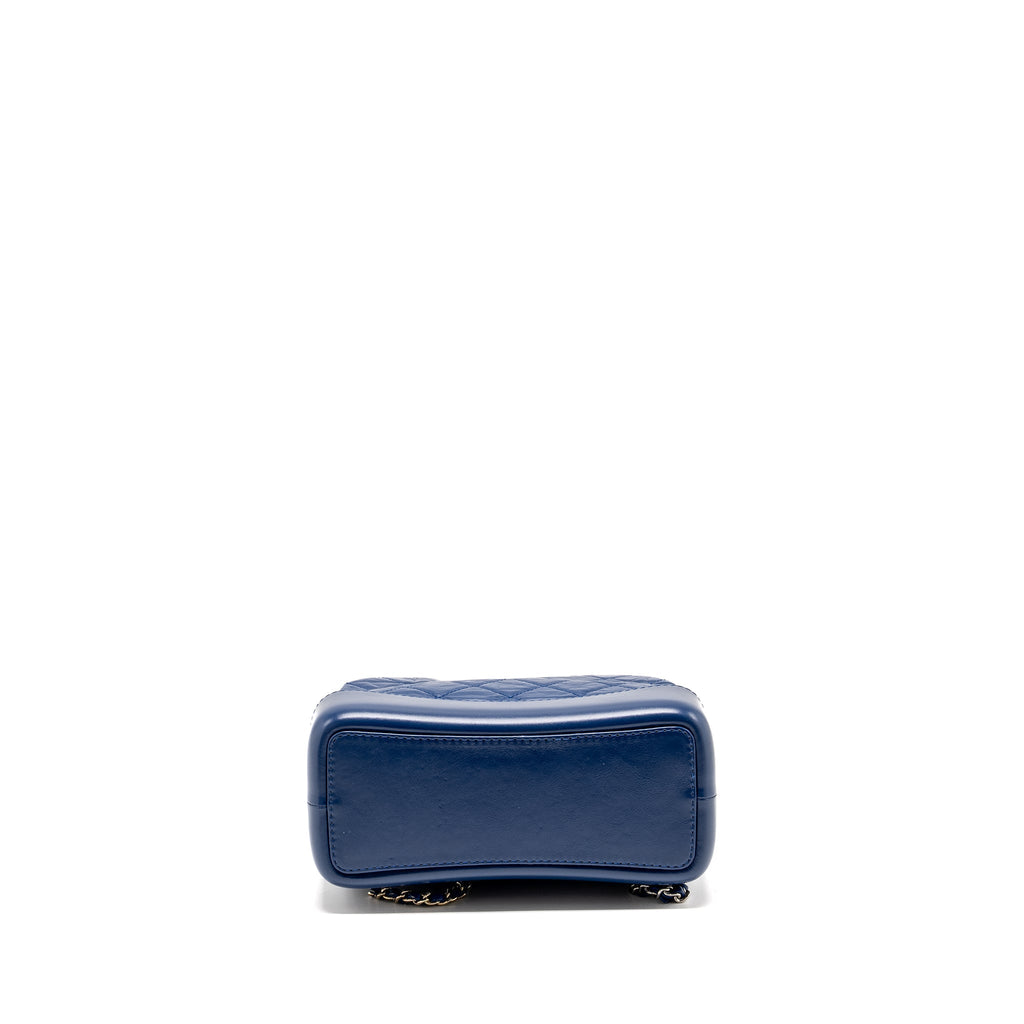 CHANEL GABRIELLE BACKPACK AGED CALFSKIN BLUE MULTICOLOUR HARDWARE