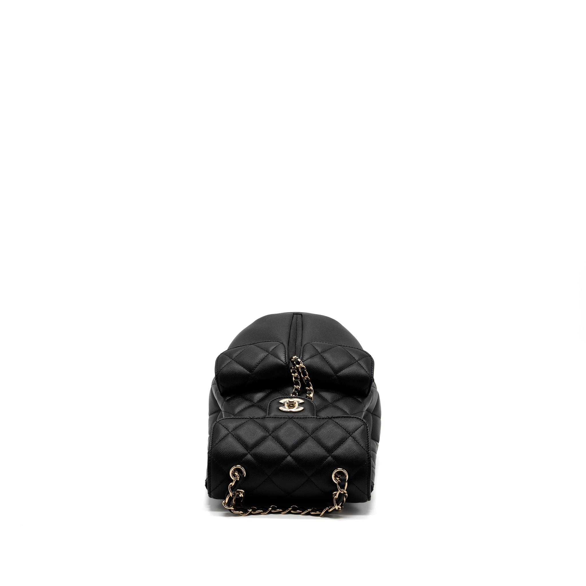 CHANEL 22S MINI BACKPACK CAVIAR BLACK LGHW(MICROCHIP)