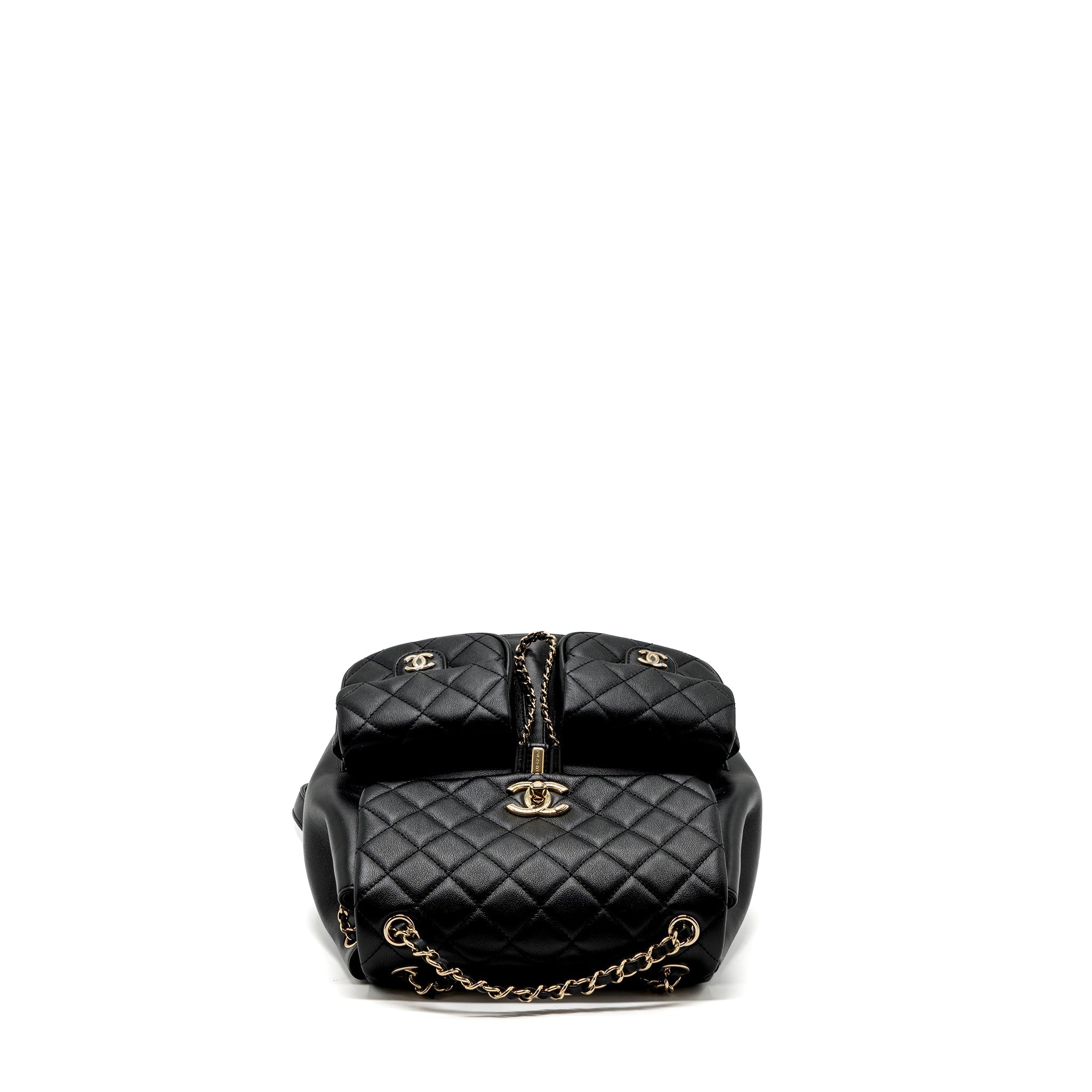 CHANEL 23A TRIPLE PACK BACKPACK CALFSKIN BLACK LGHW (MICROCHIP)