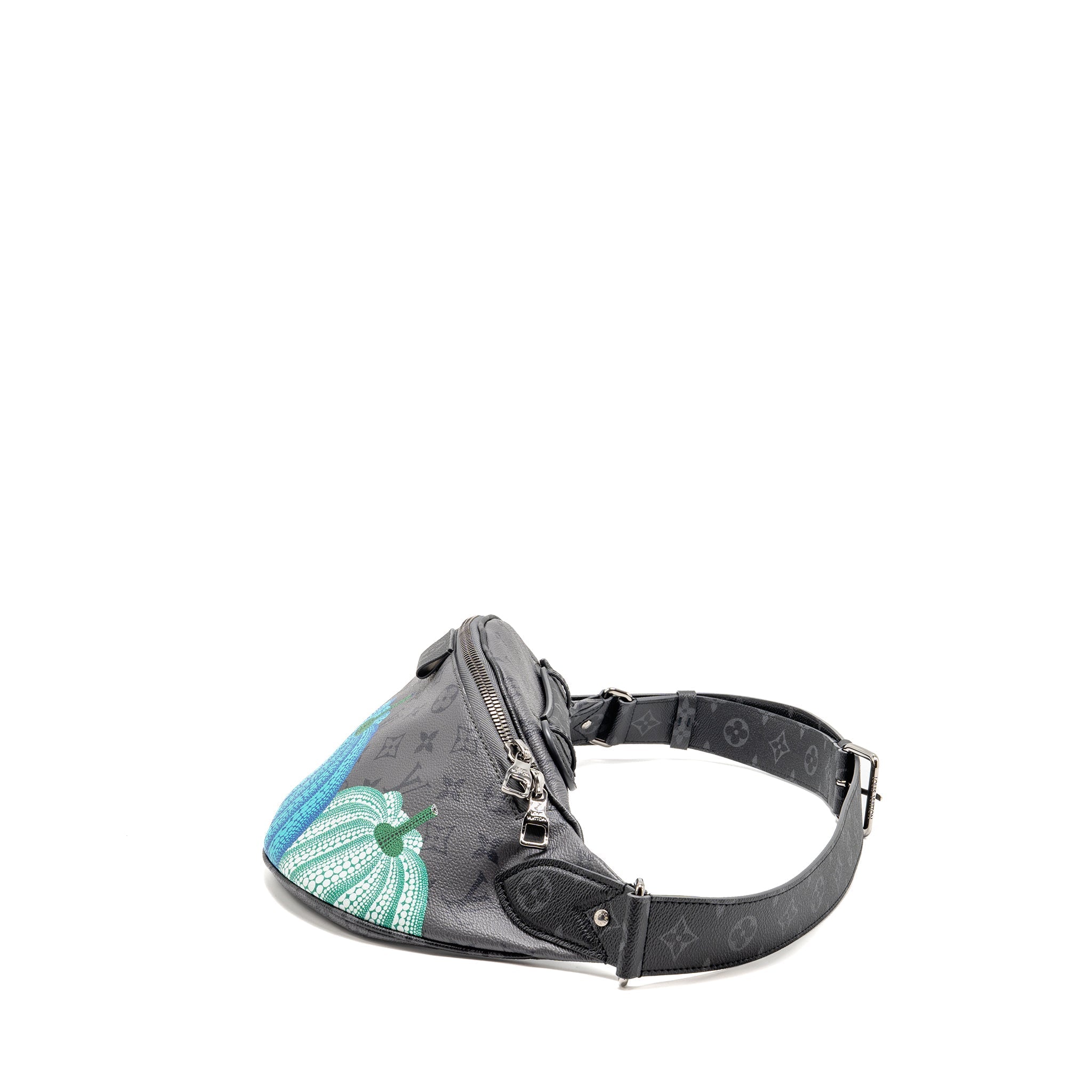 LOUIS VUITTON X YAYOI KUSAMA REVERSE MONOGRAM ECLIPSE MAXI BUMBAG CANVAS GREY/ MULTICOLOUR DARK SILVER HARDWARE