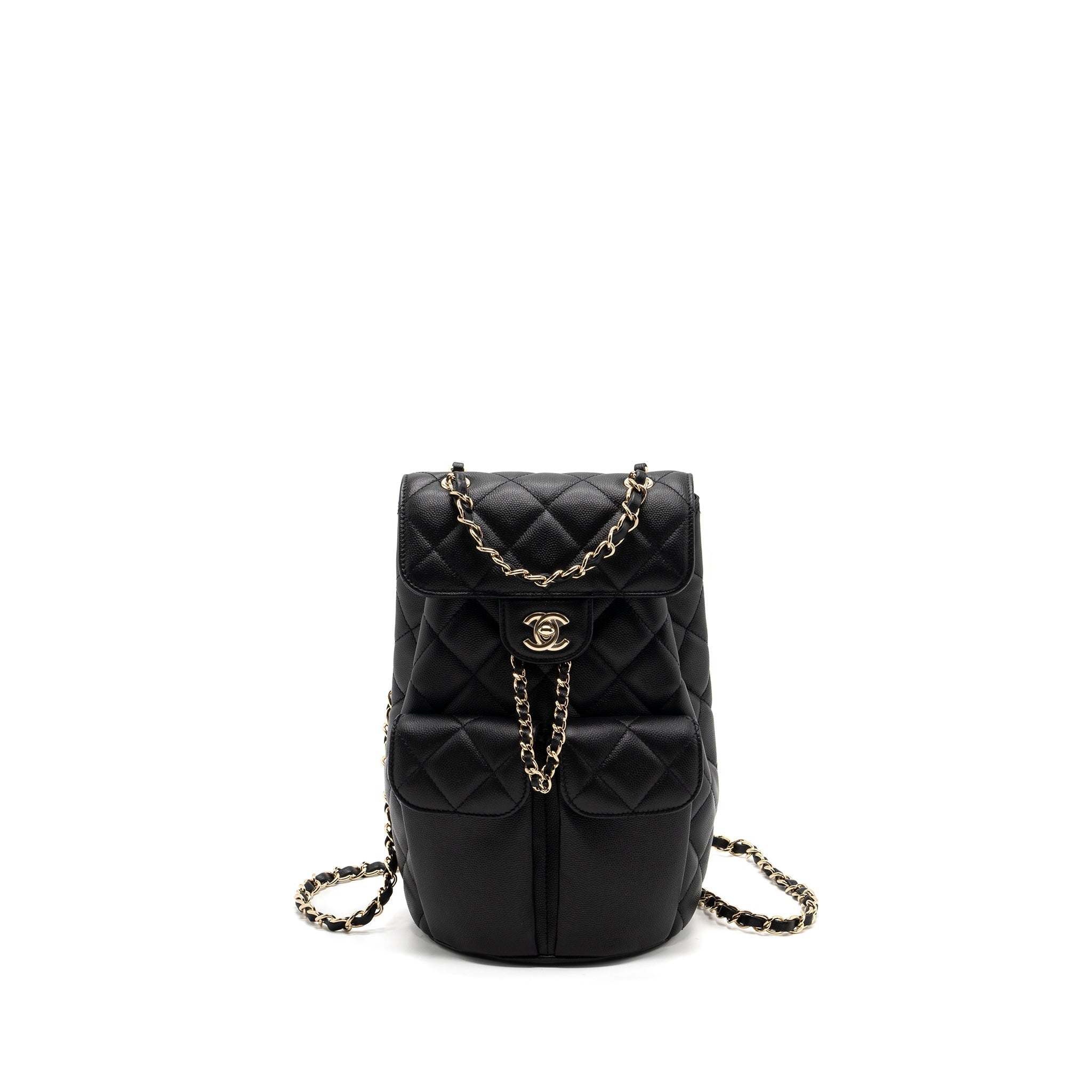 CHANEL 22S MINI BACKPACK CAVIAR BLACK LGHW(MICROCHIP)