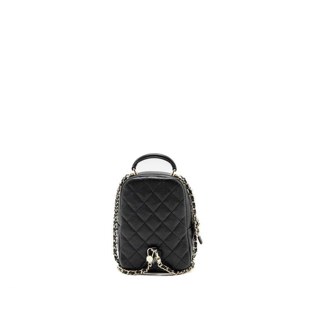 CHANEL 24C MINI BACKPACK/CROSSBODY BAG CAVIAR BLACK LGHW (MICROCHIP)