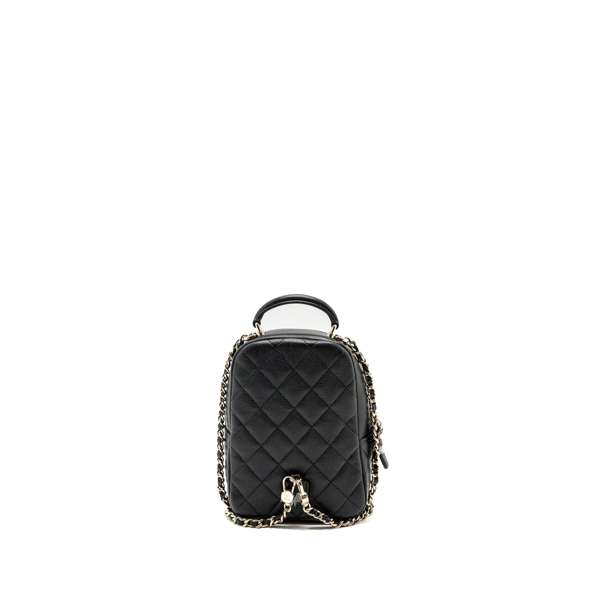 CHANEL 24C MINI BACKPACK/CROSSBODY BAG CAVIAR BLACK LGHW (MICROCHIP)