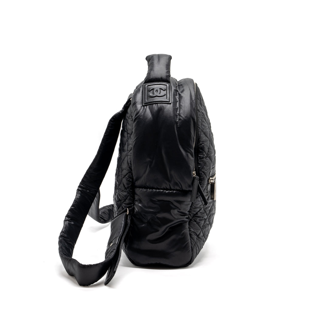 CHANEL COCO COCOON BACKPACK QUILTED NYLON/LEATHER BLACK GHW