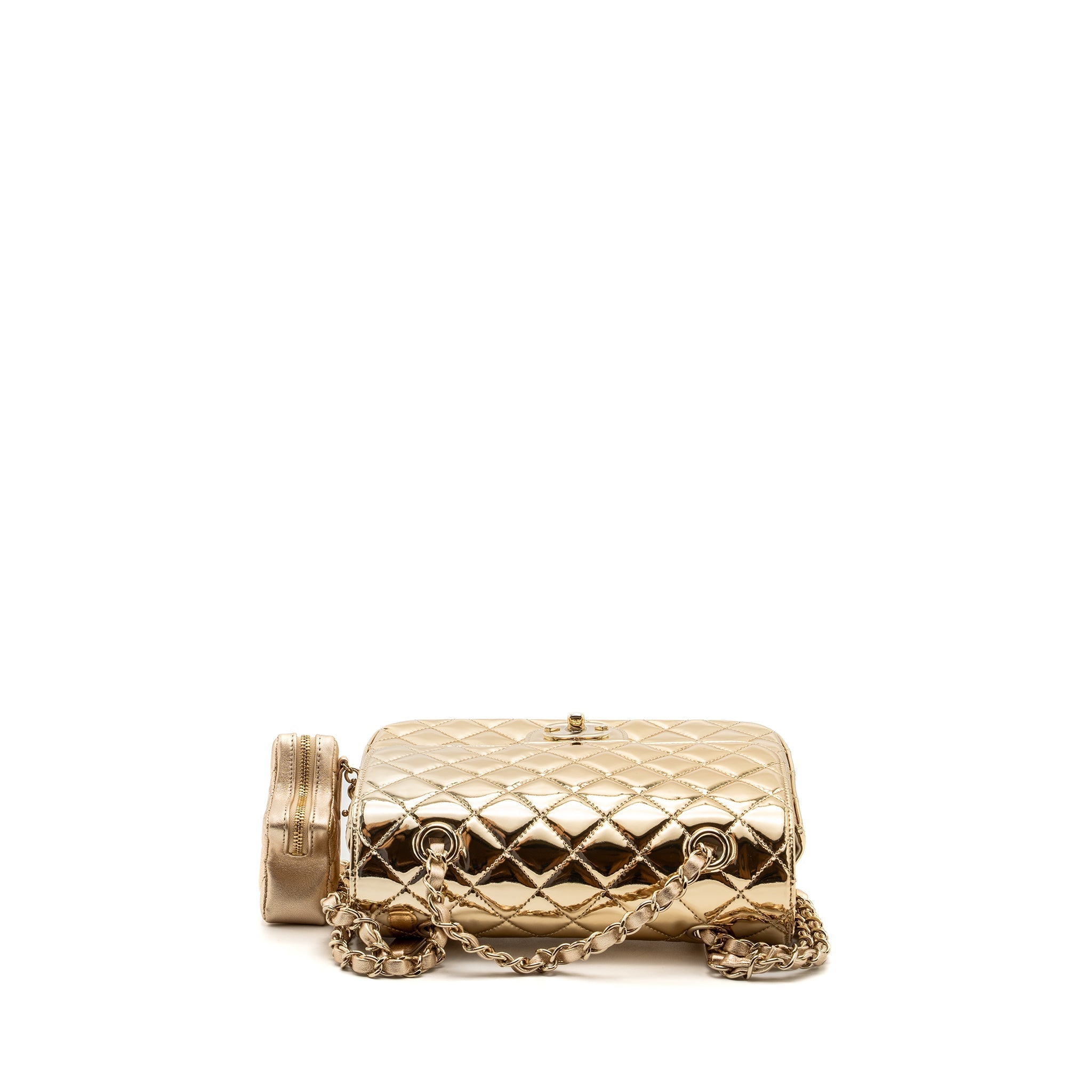 CHANEL 24C BACKPACK WITH STAR PATENT GOLD LGHW (MICROCHIP)