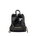CHANEL 22 BACKPACK SHINY CALFSKIN  BLACK GHW (MICROCHIP)