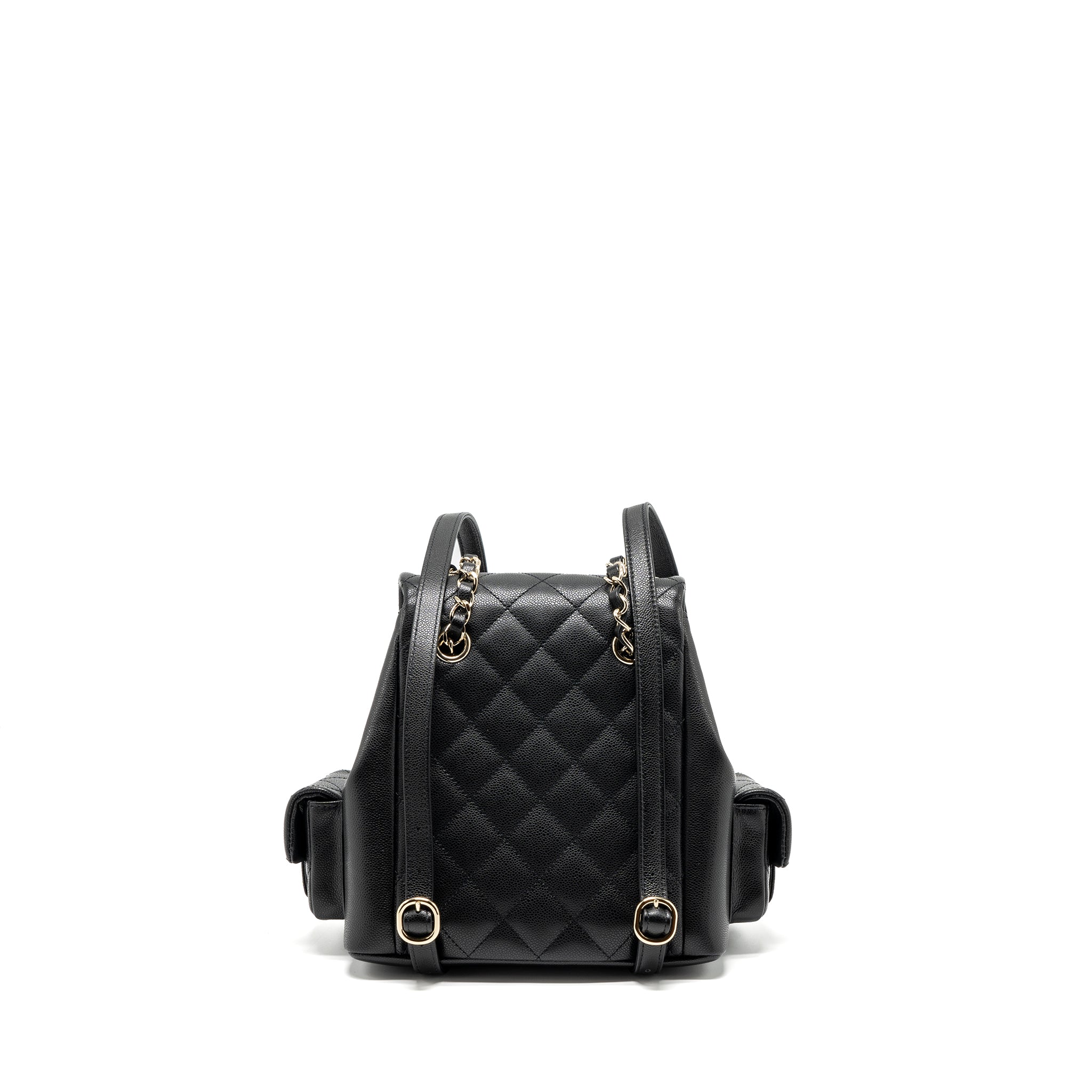 CHANEL 23K TRIPLE POCKET BACKPACK CAVIAR BLACK LGHW (MICROCHIP)