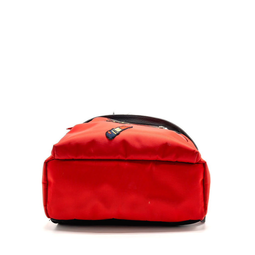 FENDI MONSTER BACKPACK NYLON/LEATHER RED/MULTICOLOUR SHW