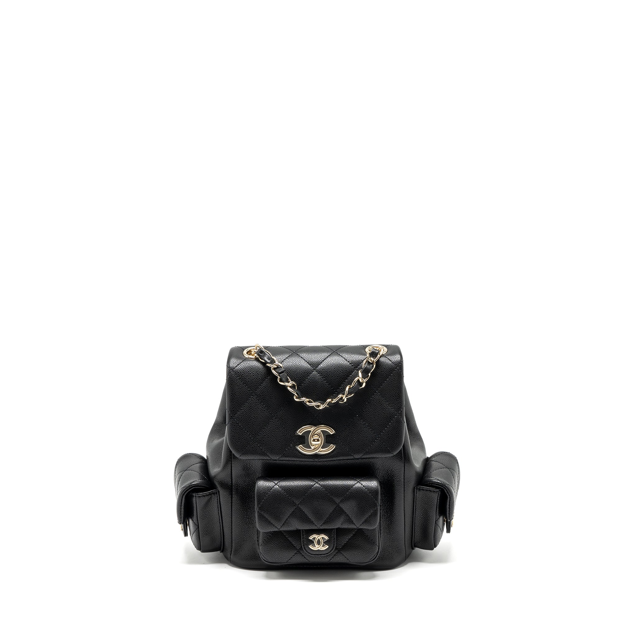 CHANEL 23K TRIPLE POCKET BACKPACK CAVIAR BLACK LGHW (MICROCHIP)