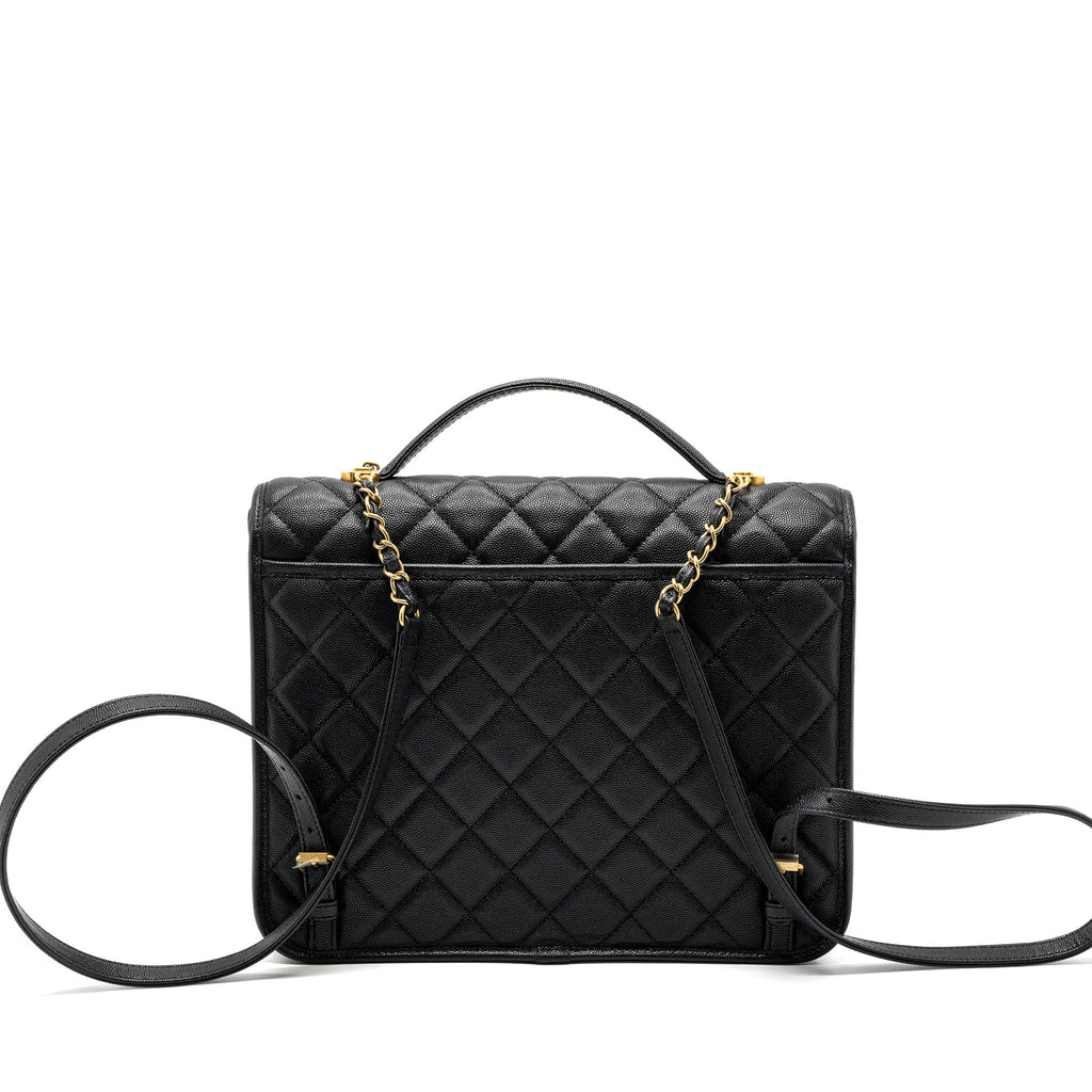 CHANEL 22K LARGE BACKPACK CAVIAR BLACK GHW(MICROCHIP)