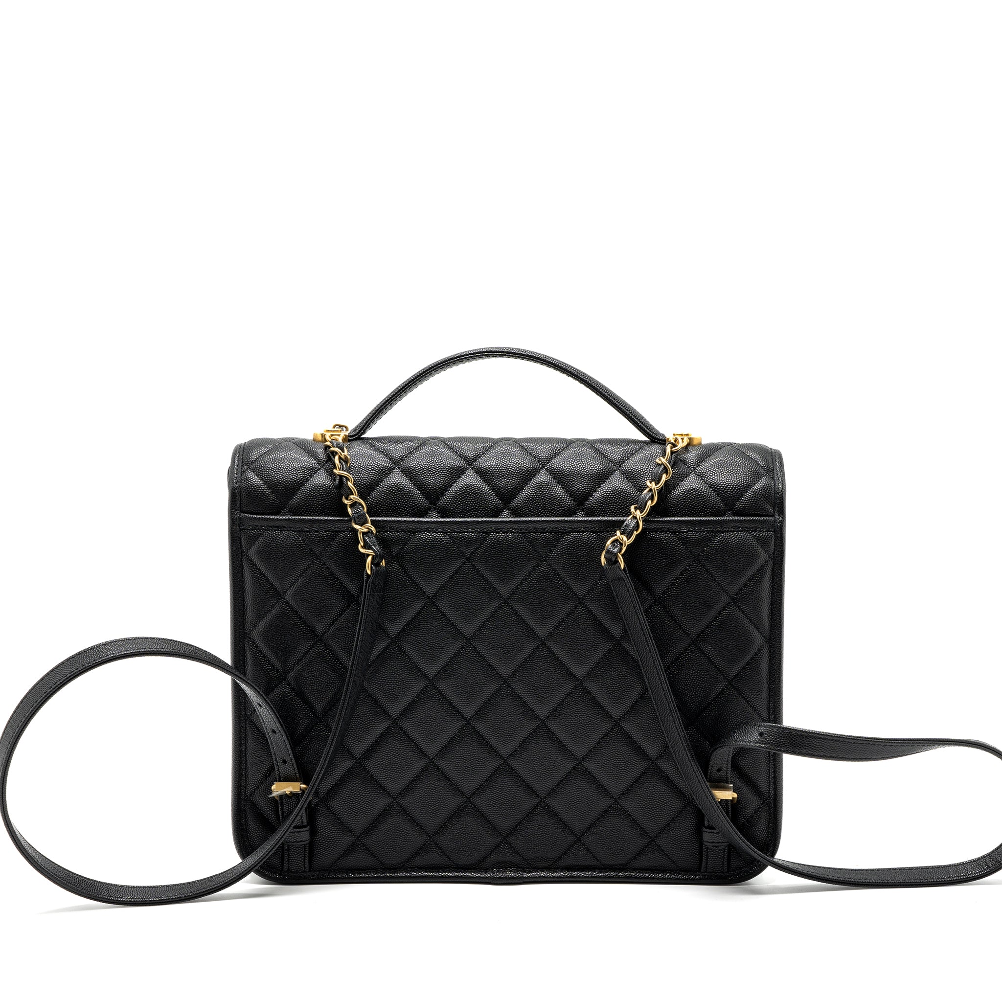CHANEL 22K LARGE BACKPACK CAVIAR BLACK GHW(MICROCHIP)