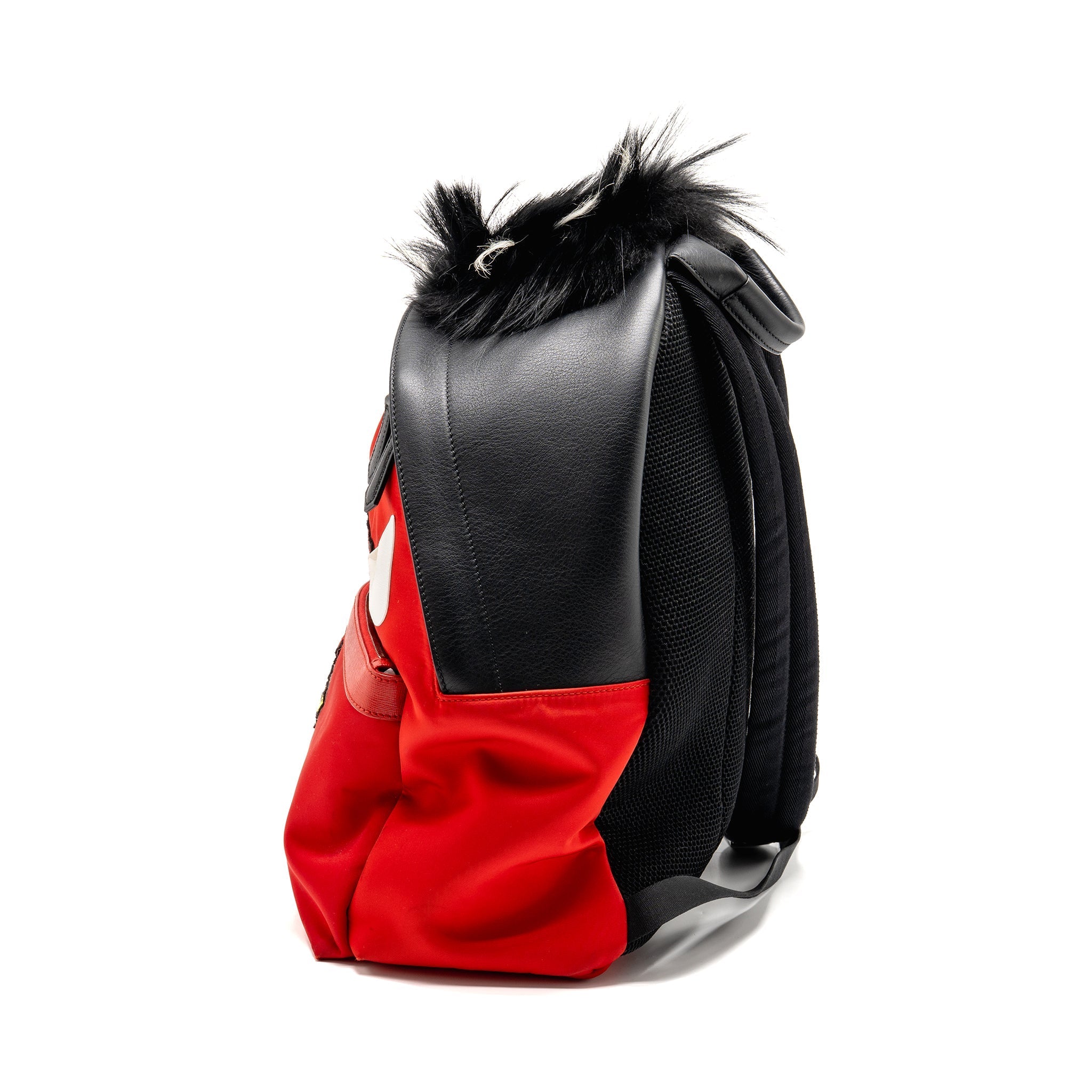 FENDI MONSTER BACKPACK NYLON/LEATHER RED/MULTICOLOUR SHW