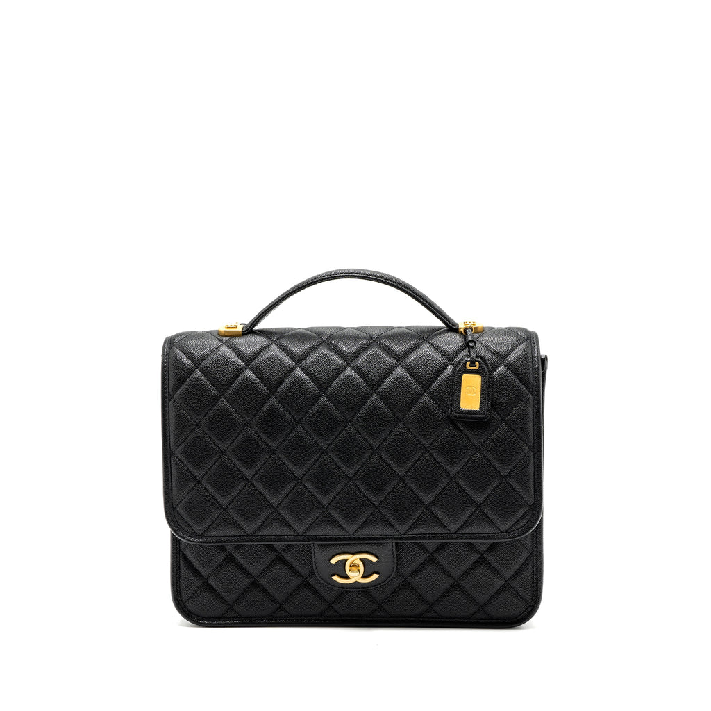 CHANEL 22K LARGE BACKPACK CAVIAR BLACK GHW(MICROCHIP)