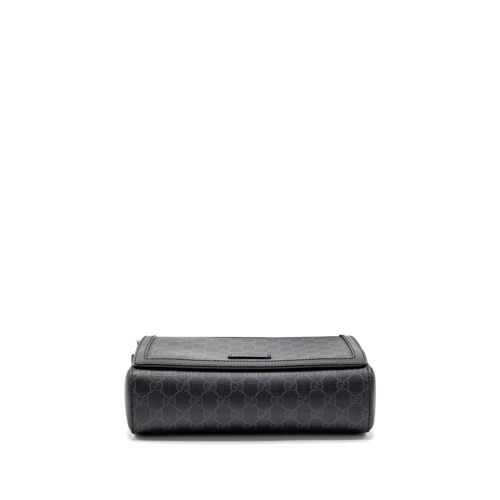 GUCCI MESSENGER BAG GG SUPREME CANVAS BLACK MULTICOLOUR STRAP SHW