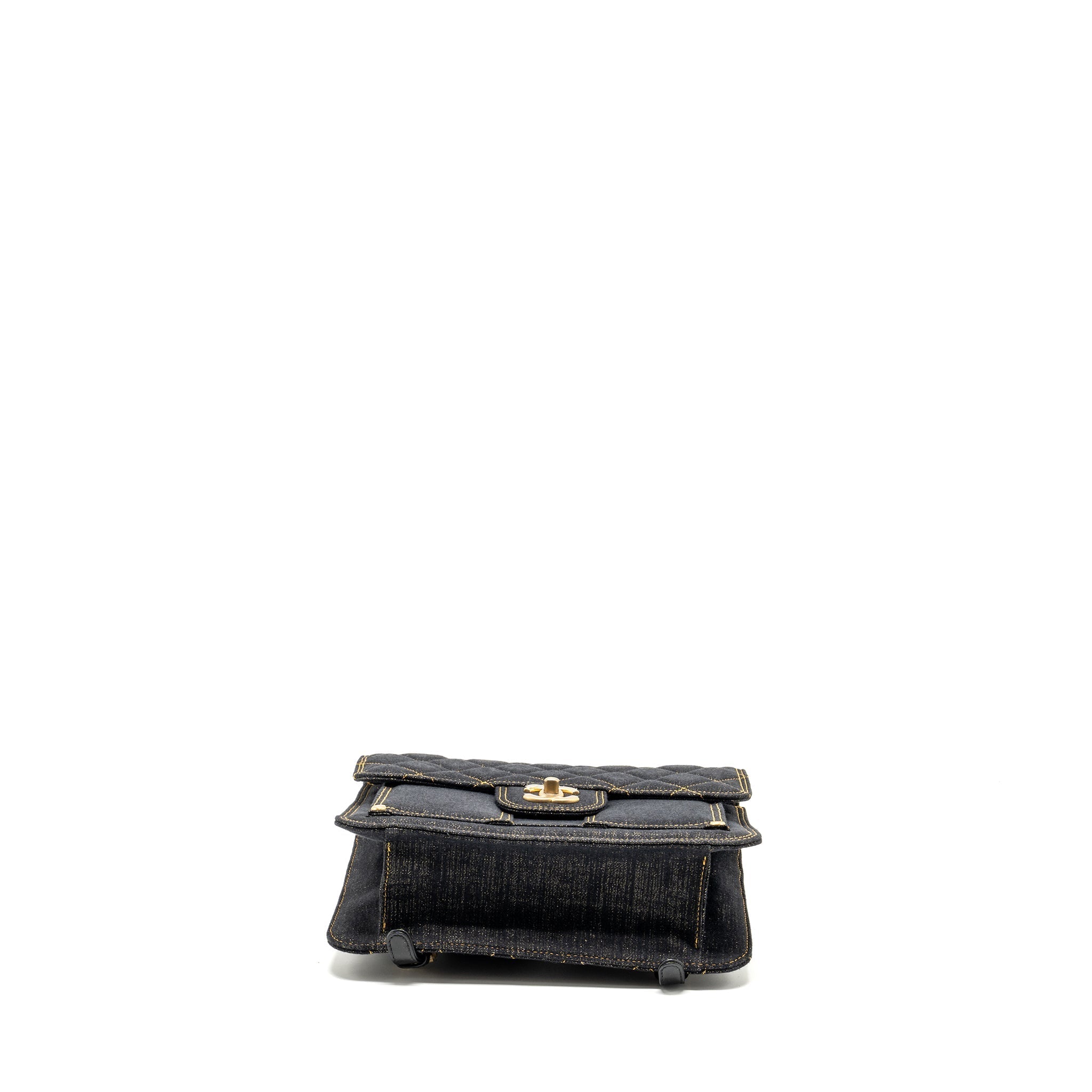 CHANEL 23S FLAP BACKPACK DENIM DARK BLUE WITH BRUSHED GHW (MICROCHIP)