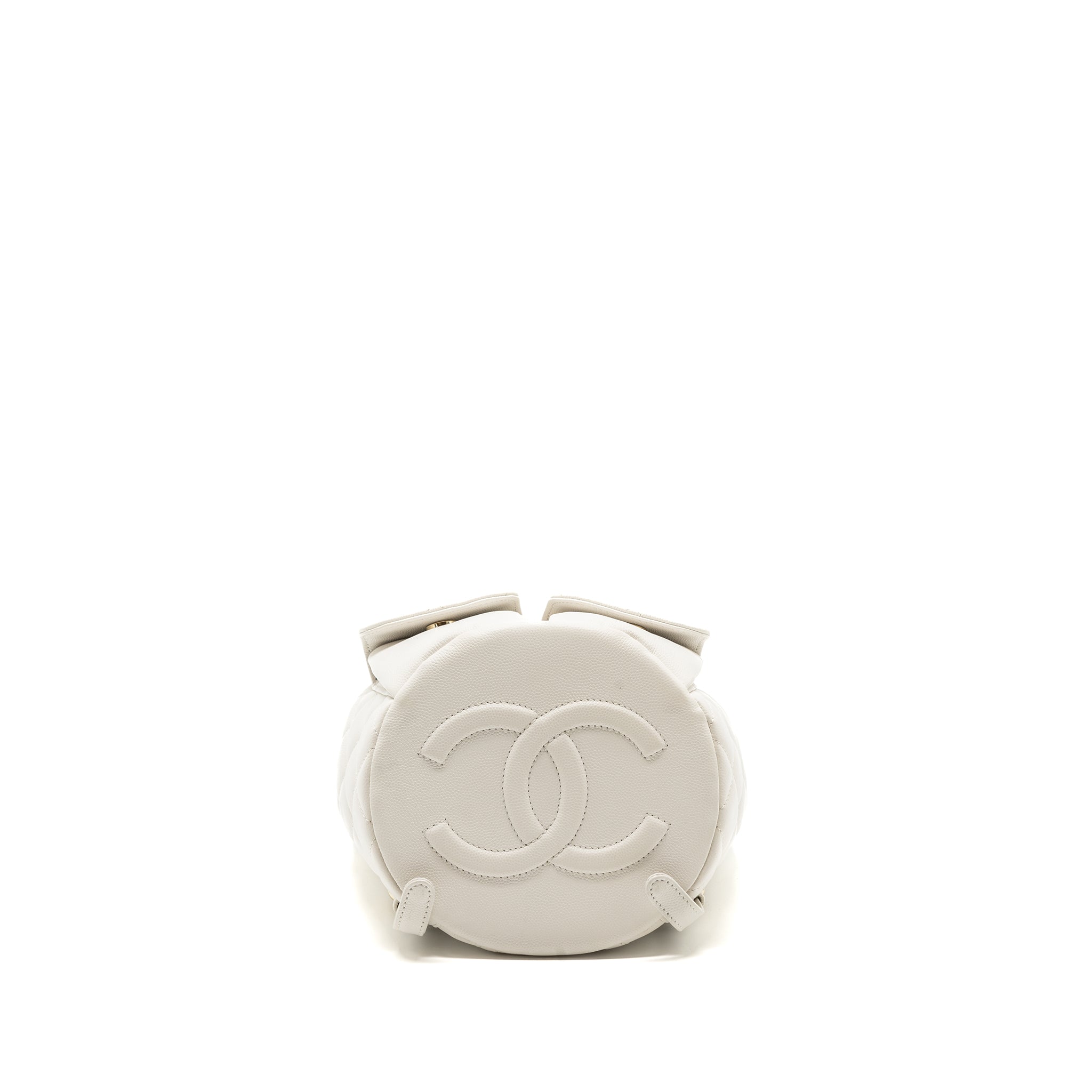 CHANEL 22S MINI BACKPACK GRAINED CALFSKIN WHITE LGHW(MICROCHIP)