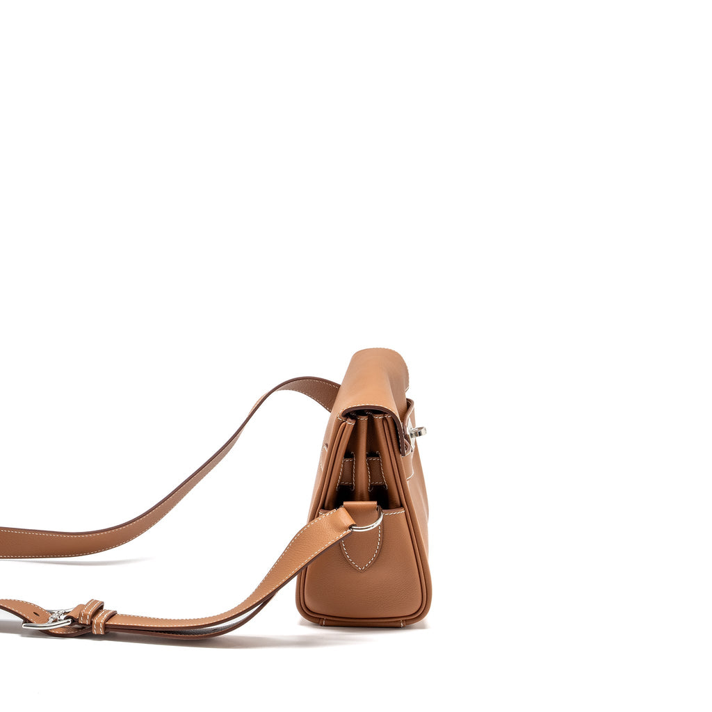 HERMES KELLY MESSENGER PM BAG EVERCOLOR GOLD SHW