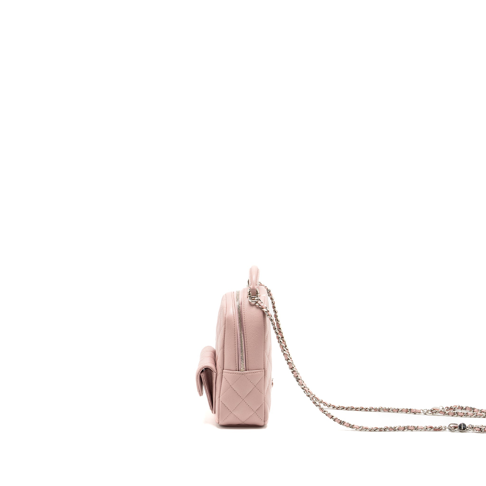 CHANEL 24P CLASSIC MINI BACKPACK CAVIAR LIGHT PINK SHW (MICROCHIP)