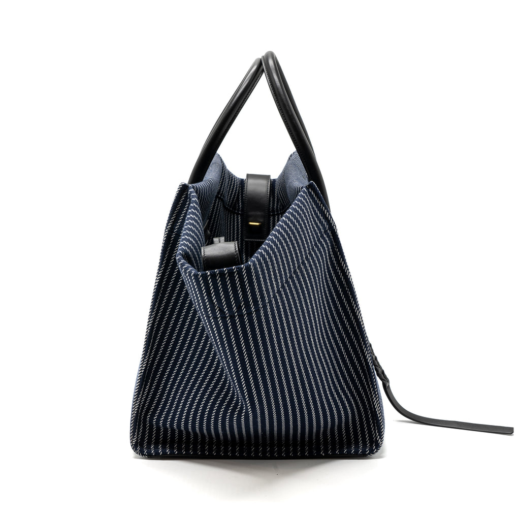CELINE PHANTOM LUGGAGE BAG CANVAS /  LEATHER DARK BLUE / BLACK GHW