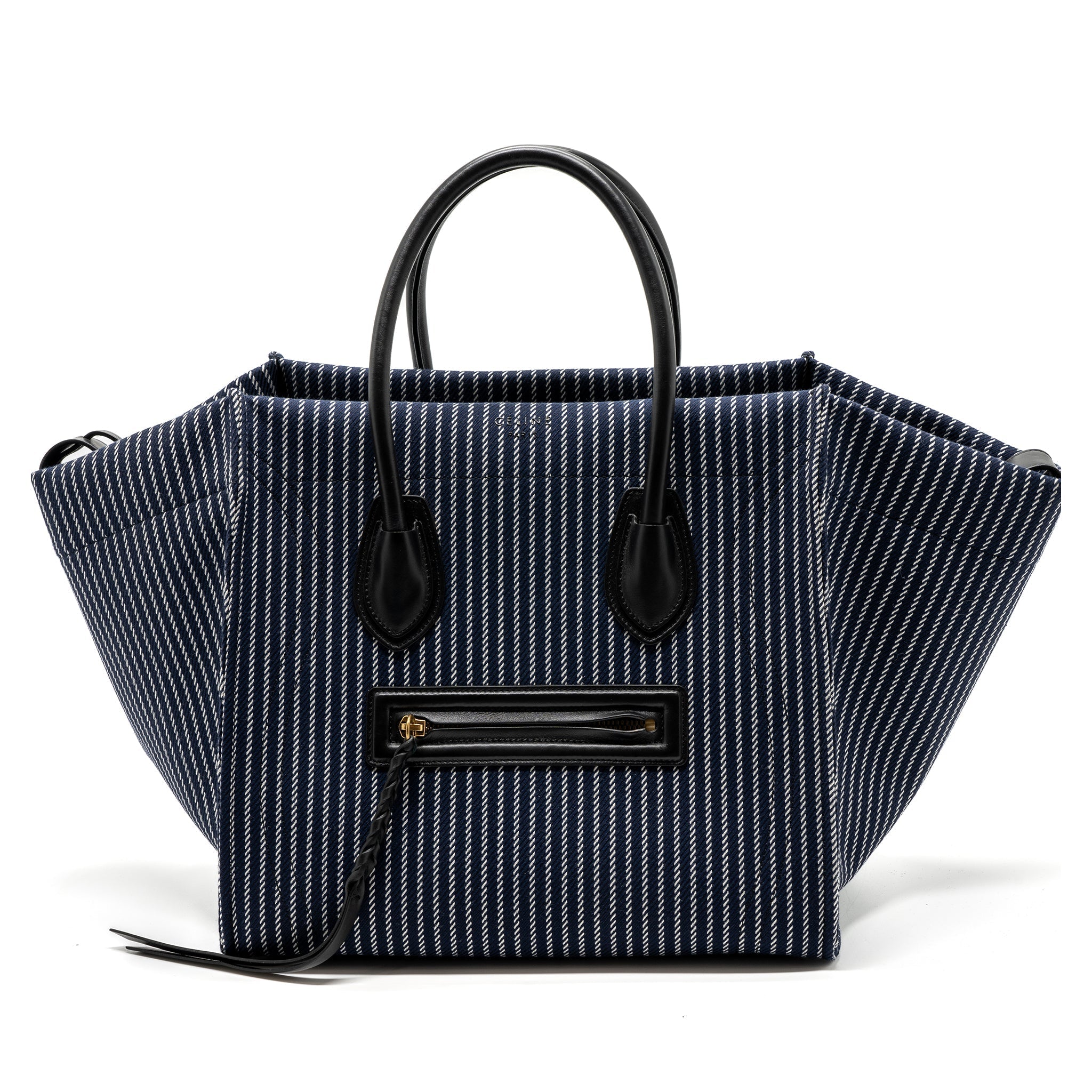 CELINE PHANTOM LUGGAGE BAG CANVAS /  LEATHER DARK BLUE / BLACK GHW