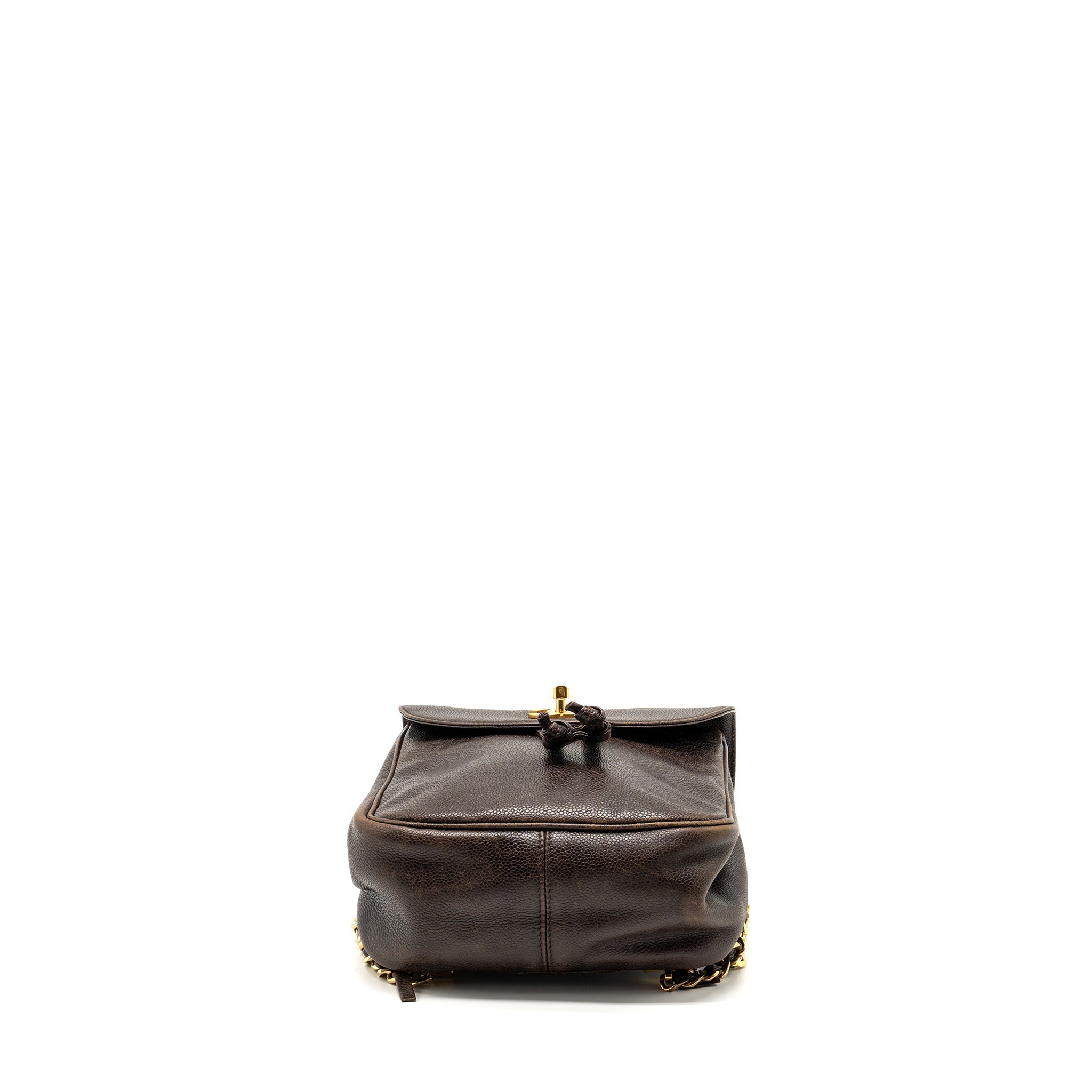 CHANEL VINTAGE FLAP BACKPACK CAVIAR BROWN GHW