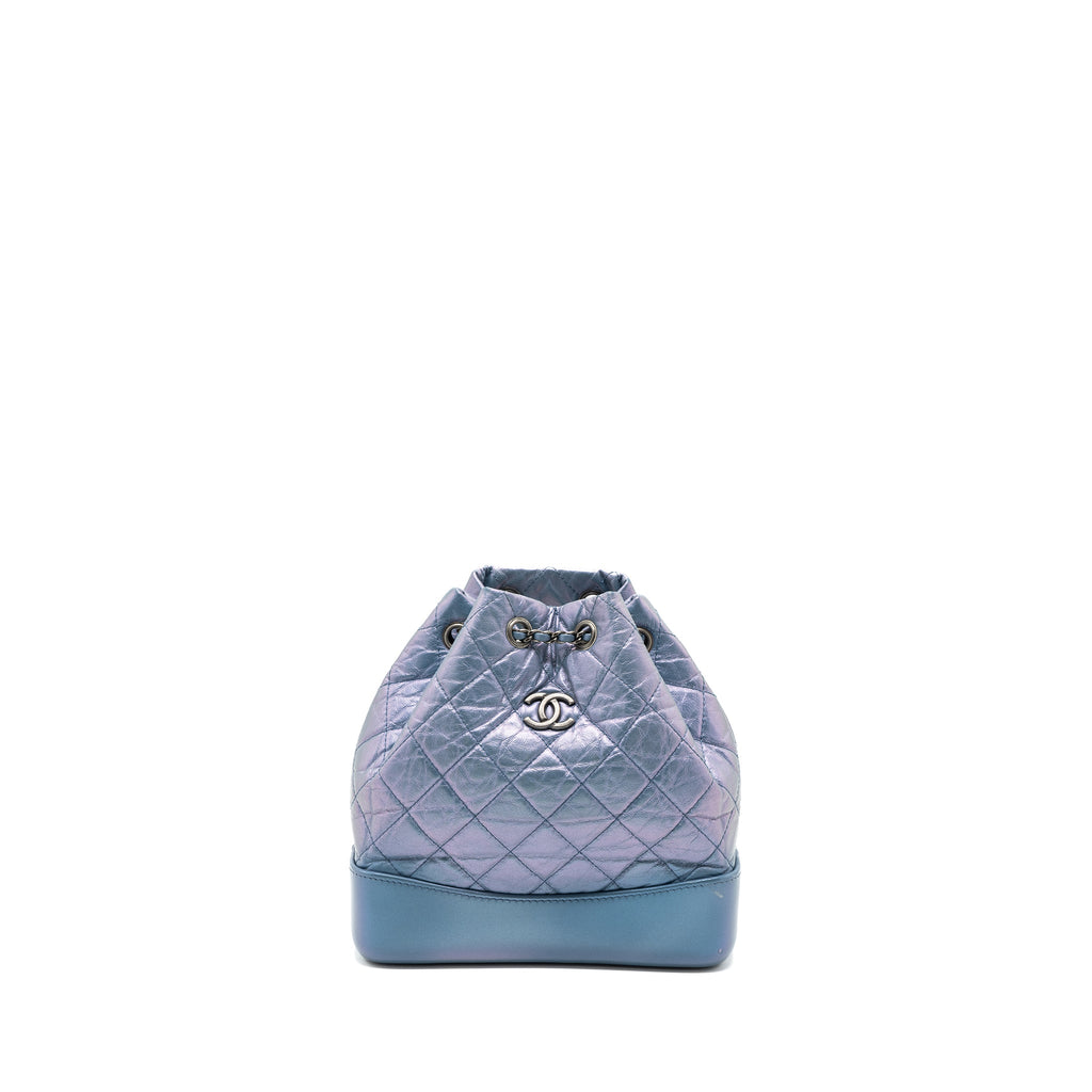 CHANEL SMALL GABRIELLE BACKPACK CALFSKIN IRIDESCENT PURPLE MULTICOLOUR HARDWARE