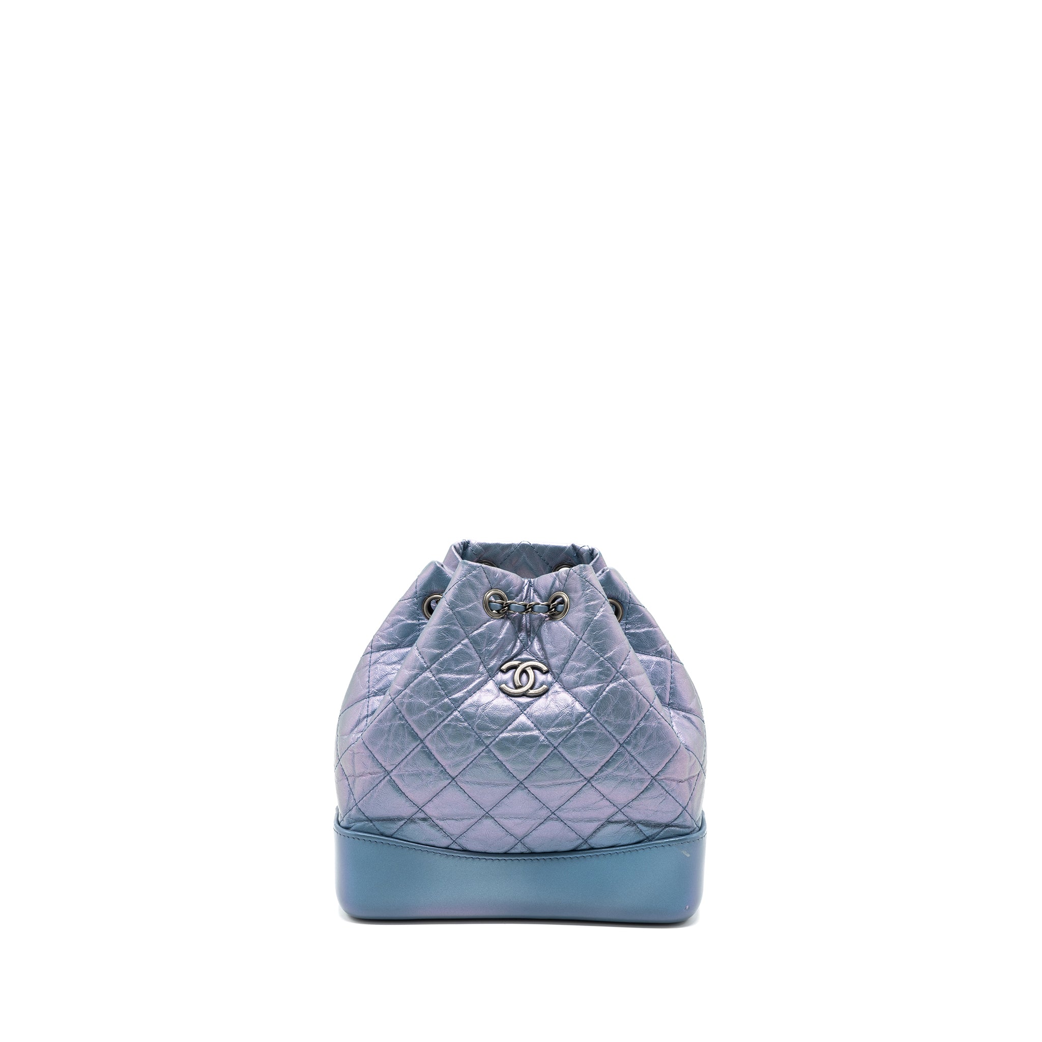 CHANEL SMALL GABRIELLE BACKPACK CALFSKIN IRIDESCENT PURPLE MULTICOLOUR HARDWARE