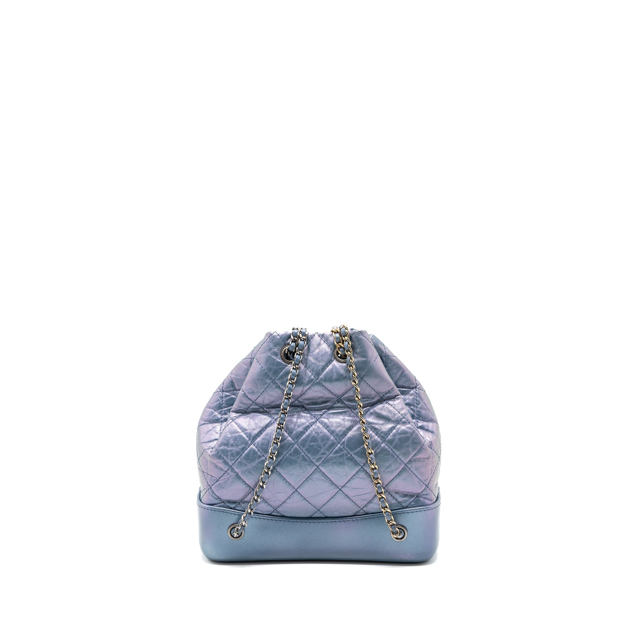 CHANEL SMALL GABRIELLE BACKPACK CALFSKIN IRIDESCENT PURPLE MULTICOLOUR HARDWARE
