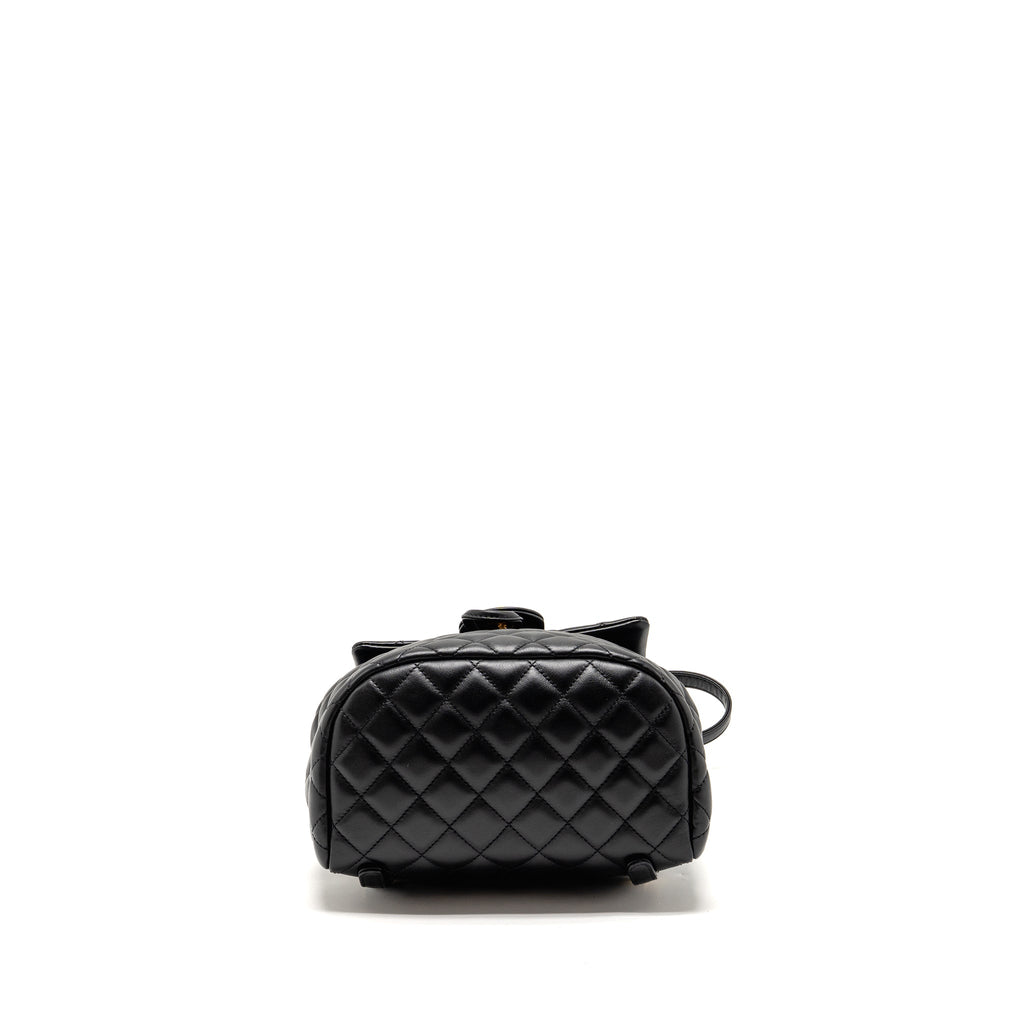 CHANEL URBAN SPIRIT FLAP BACKPACK LAMBSKIN BLACK GHW