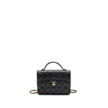CHANEL 25C QUILTED CC TOP HANDLE MINI BACKPACK CAVIAR BLACK LGHW (MICROCHIP)