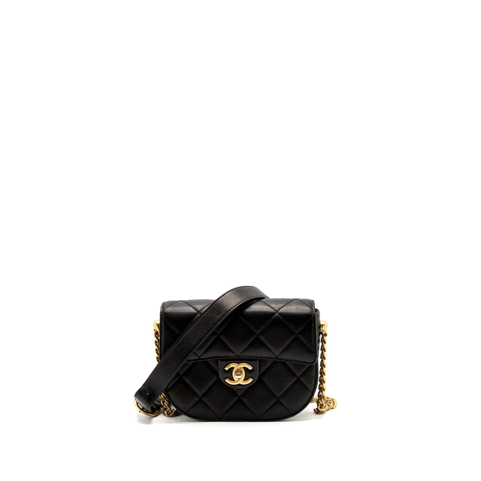 CHANEL MESSENGER BAG CALFSKIN BLACK GHW