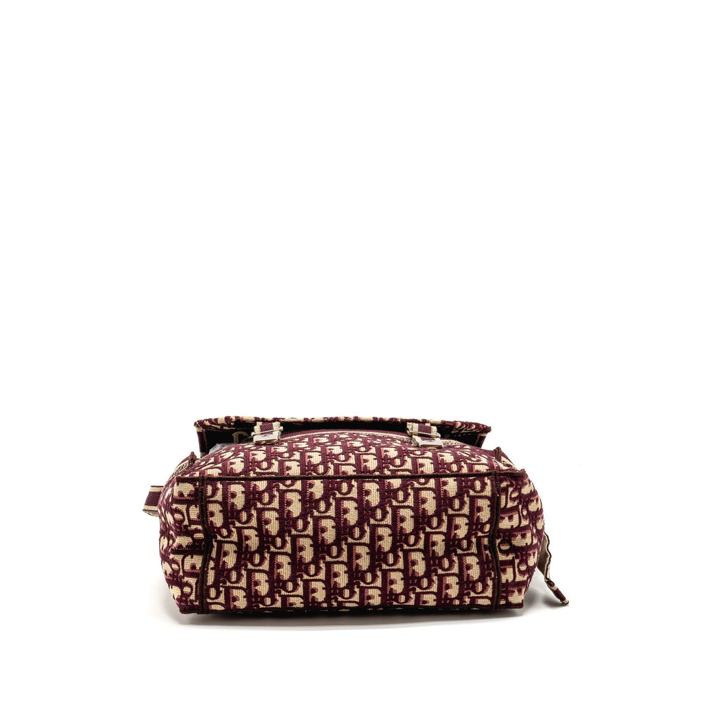 DIOR CROSSBODY MESSENGER BAG OBLIQUE CANVAS BURGUNDY/BEIGE SHW