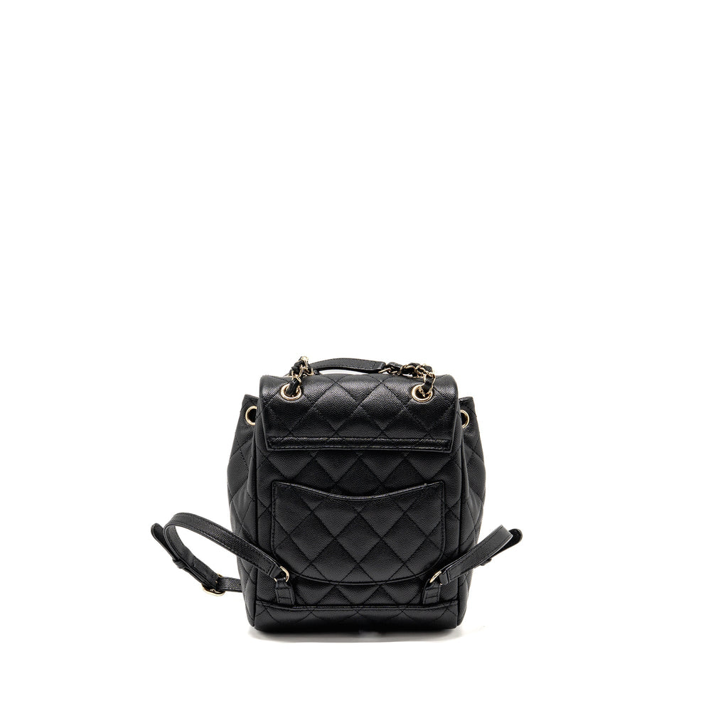 CHANEL QUILTED MINI BACKPACK CAVIAR BLACK LGHW (MICROCHIP)