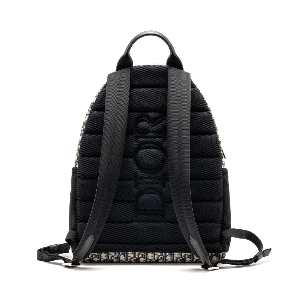 DIOR MEN’S BACKPACK DIOR OBLIQUE CANVAS / CALFSKIN BLUE / BLACK SHW