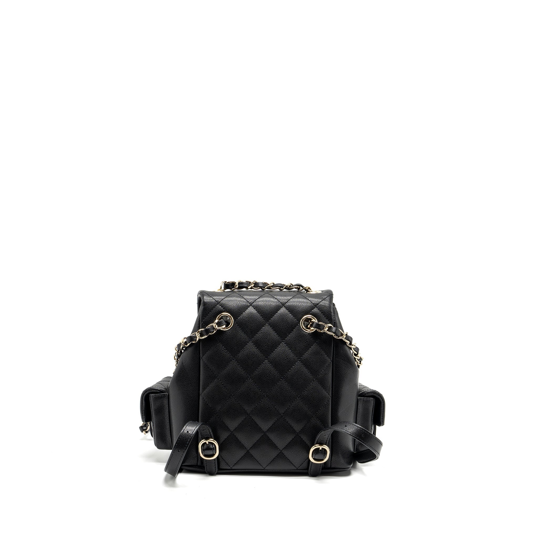 CHANEL 23K TRIPLE POCKET BACKPACK CAVIAR BLACK LGHW (MICROCHIP)