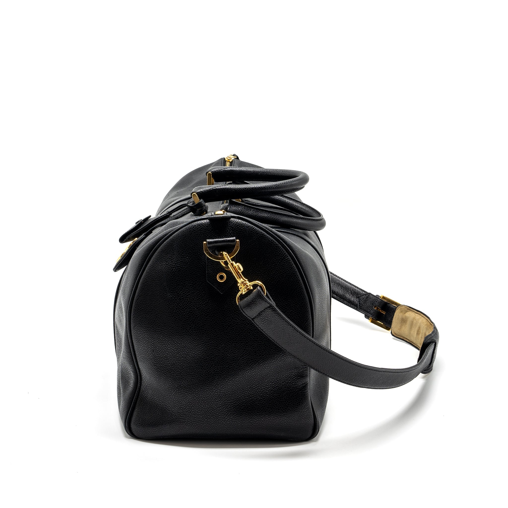 CHANEL VINTAGE TRAVEL BAG CAVIAR BLACK GHW