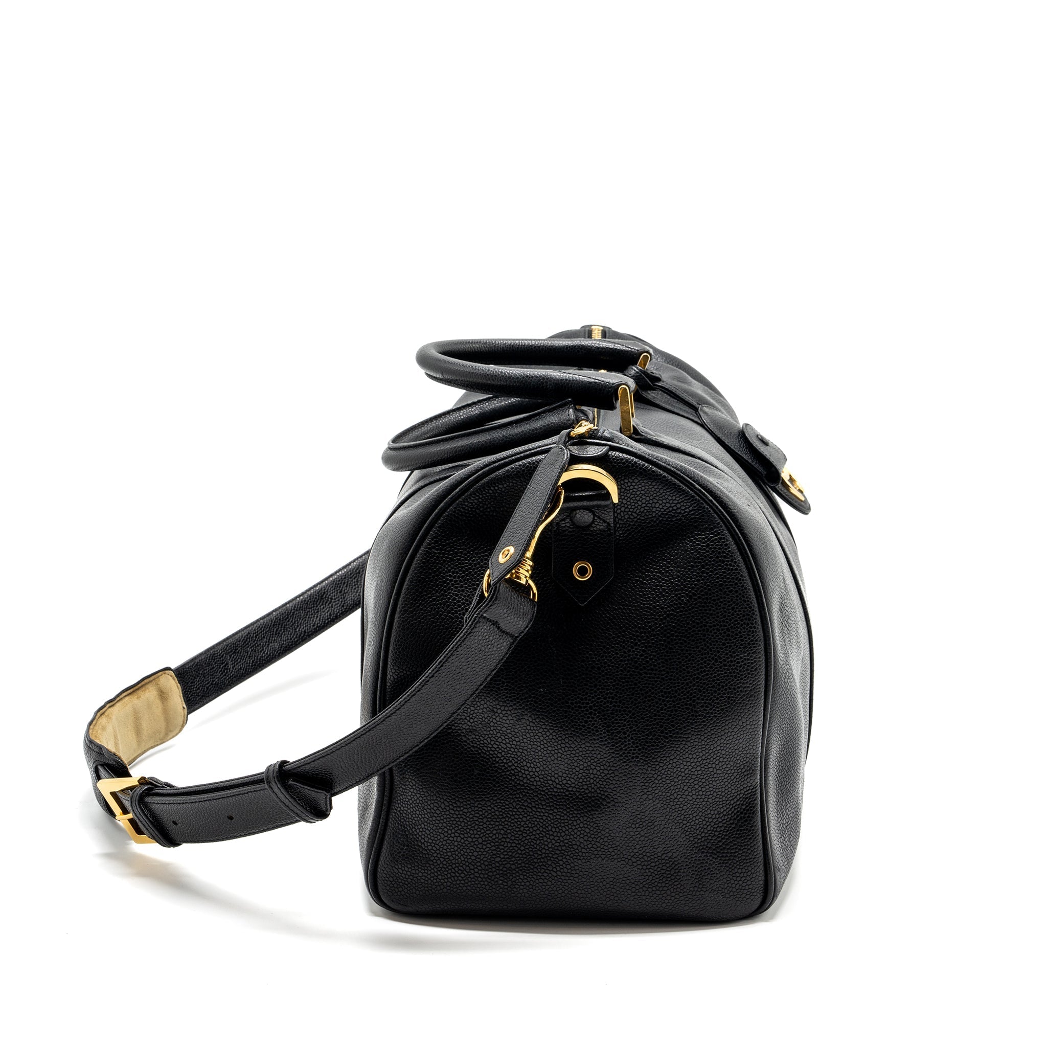 CHANEL VINTAGE TRAVEL BAG CAVIAR BLACK GHW