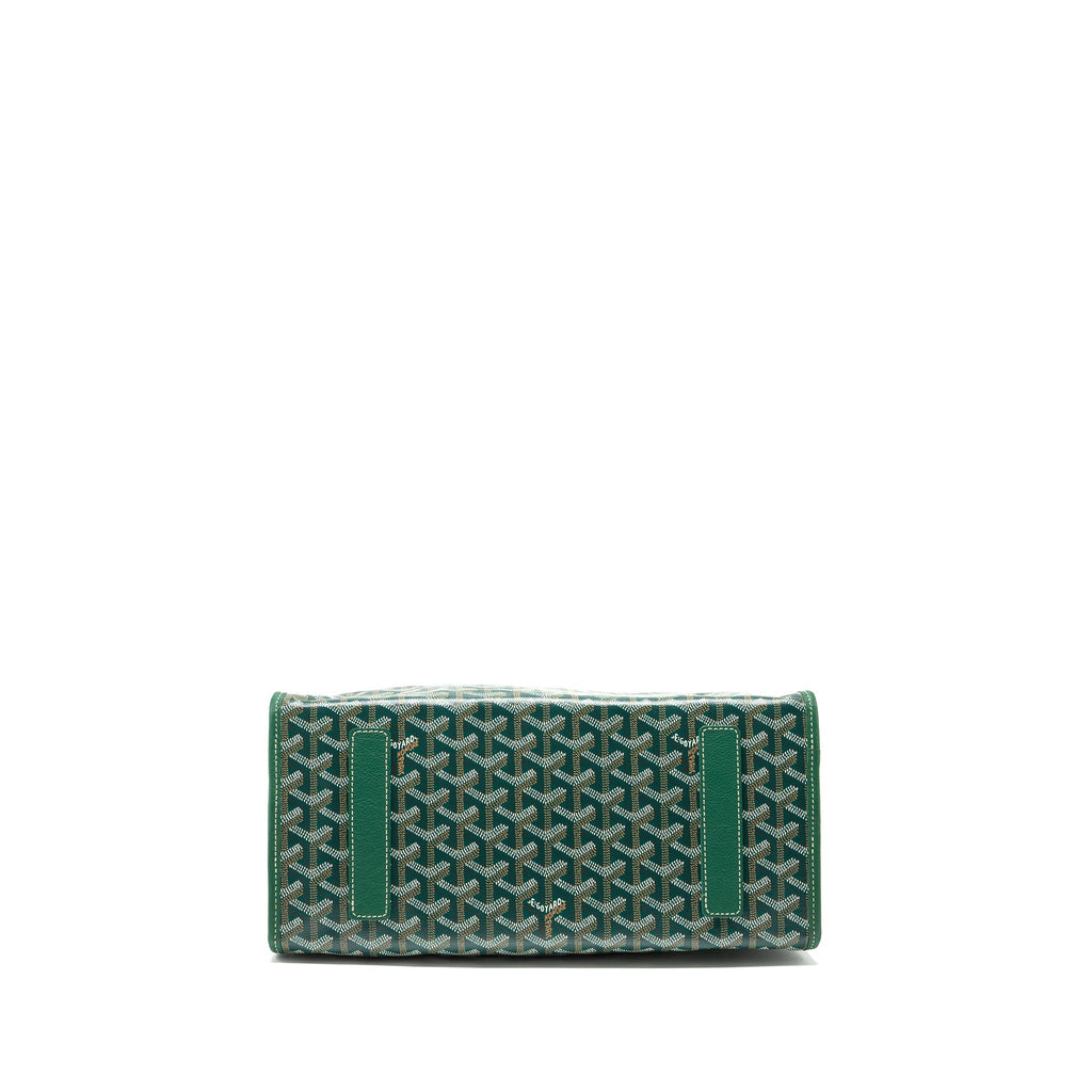 GOYARD SAINT LEGER BACKPACK WITH BULLDOG PRINT CANVAS GREEN SHW