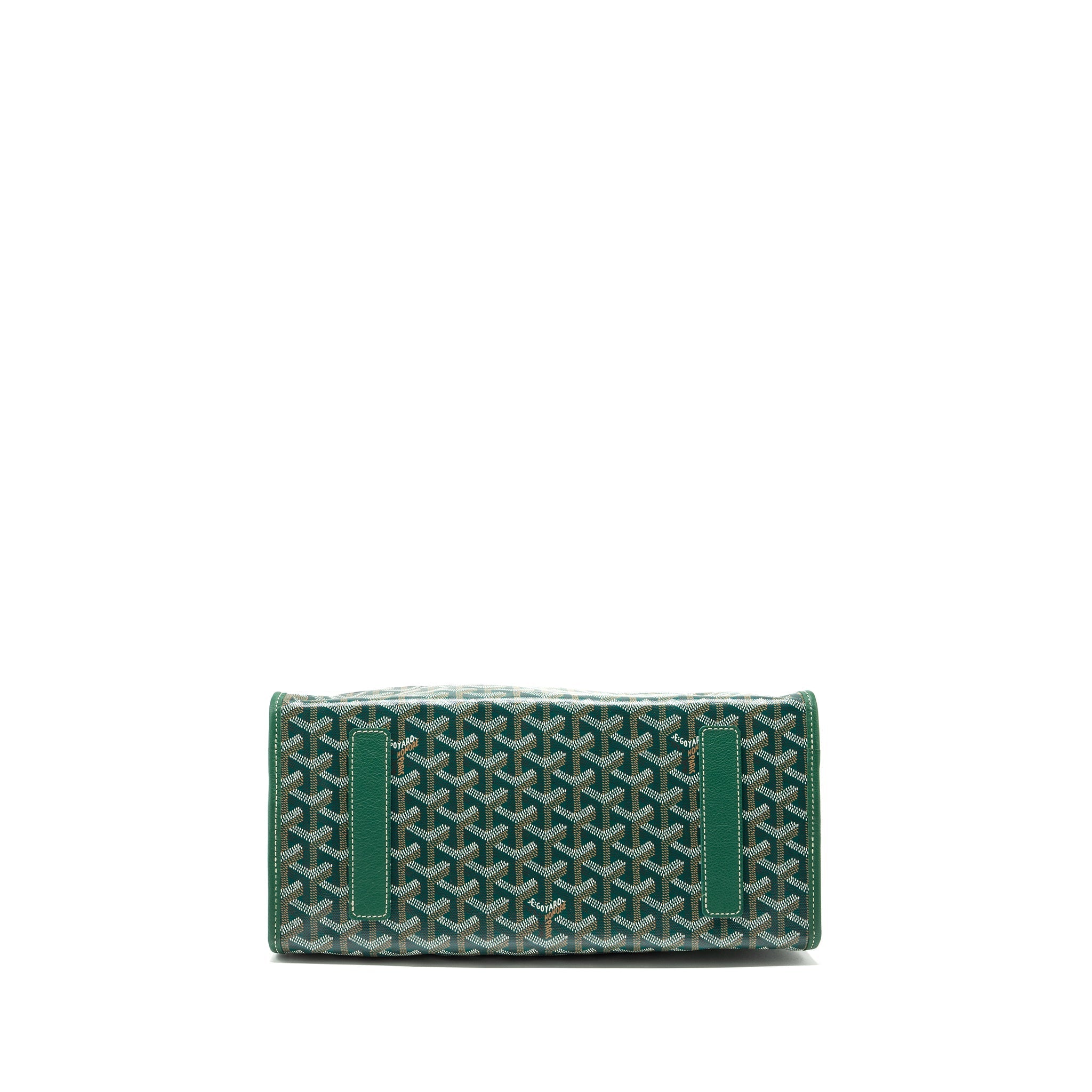 GOYARD SAINT LEGER BACKPACK WITH BULLDOG PRINT CANVAS GREEN SHW